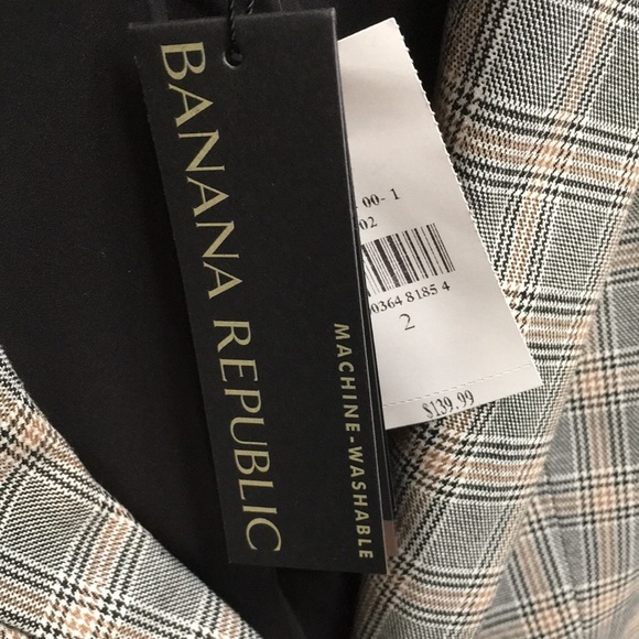NWT Banana Republic 2 Jacket Plaid Black White Gold $139.99 Trending Boyfriend - Picture 7 of 8